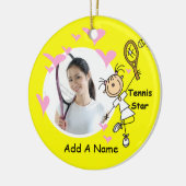Vrouw Stick Figuur Tennis Star Ornament (Links)