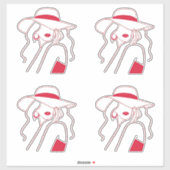 Vrouw Sticker (Vel)