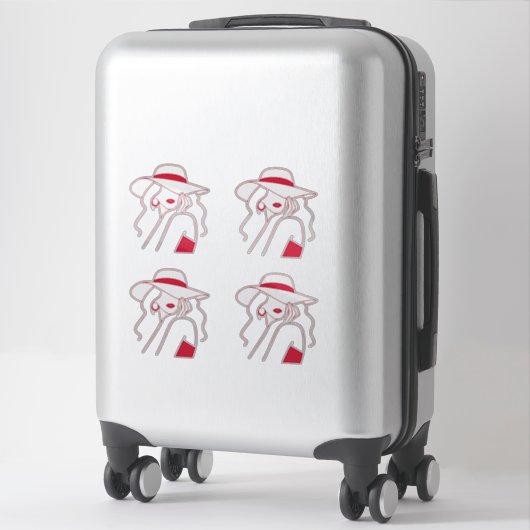 Vrouw Sticker (Koffer)