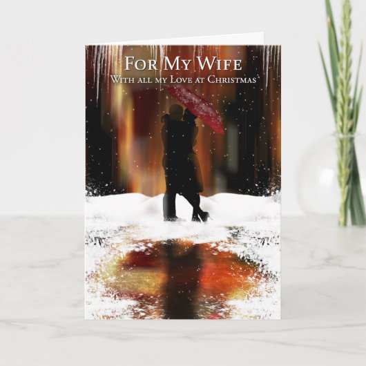 Vrouw Stijlvolle kerstvakantie Kaart met paar (Voorkant)