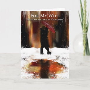 Vrouw Stijlvolle kerstvakantie Kaart met paar