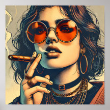 Vrouw straalt een opstandige en koele houding uit