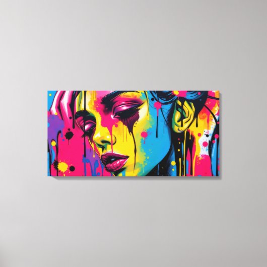 Vrouw Straat Stijl - Canvas Afdruk (Voorkant)