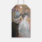 Vrouw Styling Dochter Haar (door Berthe Morisot) Cadeaulabel (Voorkant)