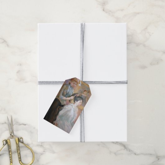 Vrouw Styling Dochter Haar (door Berthe Morisot) Cadeaulabel (Met Touw)