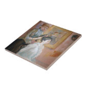Vrouw Styling Dochter Haar (door Berthe Morisot) Tegeltje (Zijkant)
