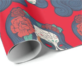 Vrouw Suiker Grote rode rozen Cadeaupapier (Rol Hoek)