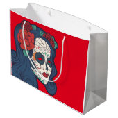 Vrouw Suiker Grote rode rozen Large Cadeautasje (Achterkant Gekanteld)