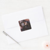 Vrouw Sumatran Orangutan met baby, Pongo Vierkante Sticker (Envelop)