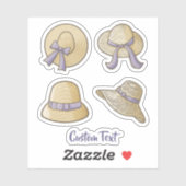 Vrouw Summer Petten Beige Sticker (Vel)