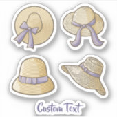 Vrouw Summer Petten Beige Sticker (Voorkant)