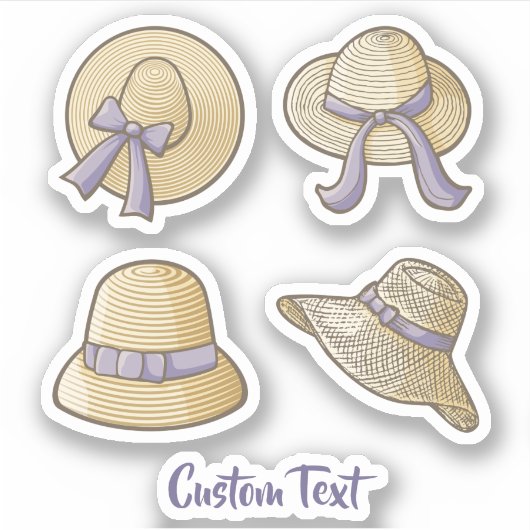 Vrouw Summer Petten Beige Sticker (Voorkant)