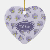 Vrouw Summer Petten Lila Keramisch Ornament (Achterkant)