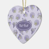 Vrouw Summer Petten Lila Keramisch Ornament (Links)