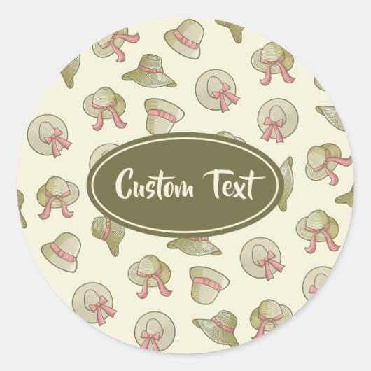 Vrouw Summer Petten Yellow Ronde Sticker (Voorkant)