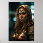 Vrouw Superheld Decor Gold en Bronze Poster (Voorkant)