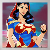 Vrouw Superheld Poster (Voorkant)