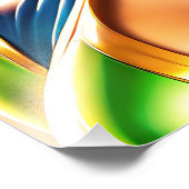 Vrouw superheldenportret in smaragdgroene wapenuit foto afdruk (Hoek)