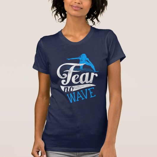 Vrouw Surfer Angst No Wave Women's Surfen T-shirt (Voorkant)
