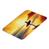 Vrouw Surfer bij zonsondergang Magneet (Linkerzijde)
