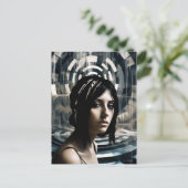 Vrouw Swimmer Briefkaart (Staand voorkant)