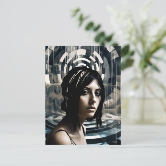 Vrouw Swimmer Briefkaart (Staand voorkant)