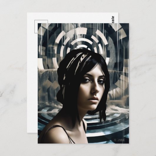 Vrouw Swimmer Briefkaart (Voorkant / Achterkant)