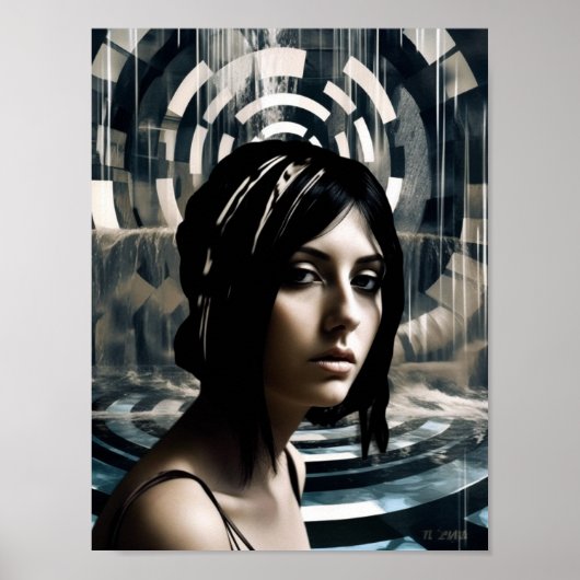 Vrouw Swimmer Poster (Voorkant)