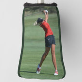 Vrouw swinging een Golfveld Putter Golf Head Hoesj Golfheadcover (Draai 90)