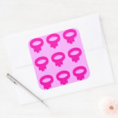 VROUW SYMBOLEN VIERKANTE STICKER (Envelop)