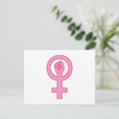 Vrouw symbool met hand briefkaart (Staand voorkant)