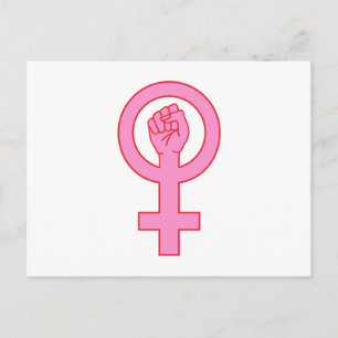 Vrouw symbool met hand briefkaart