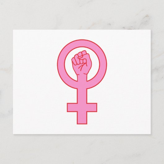 Vrouw symbool met hand briefkaart (Voorkant)