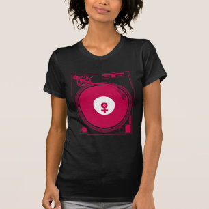 Vrouw Symbool Platenspeler Deck - DJ Disk Jockey T-shirt
