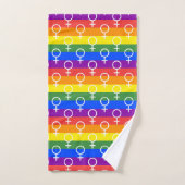 Vrouw Symbool regenboogpatroon Bad Handdoek (Handdoek)