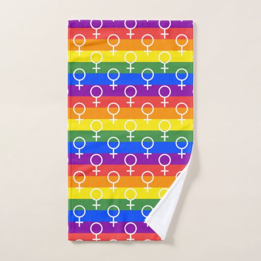 Vrouw Symbool regenboogpatroon Bad Handdoek (Handdoek)