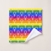 Vrouw Symbool regenboogpatroon Bad Handdoek (Wasdoekje)