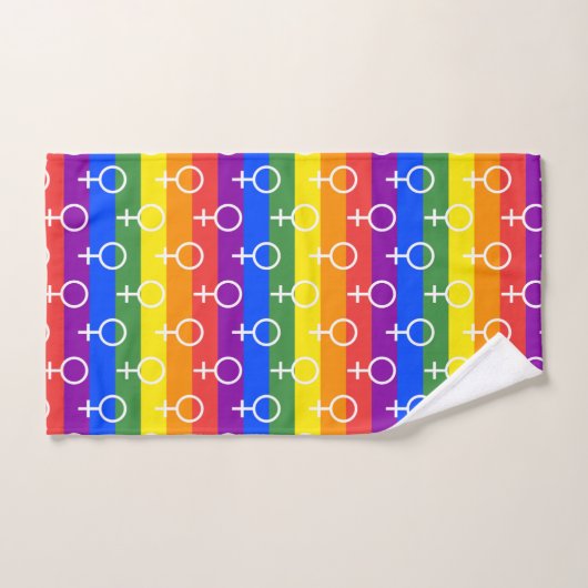 Vrouw Symbool regenboogpatroon Bad Handdoek (Handdoek)