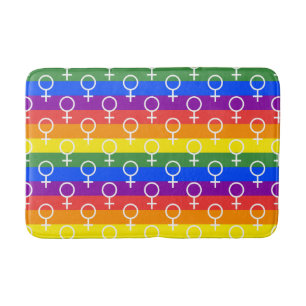 Vrouw Symbool regenboogpatroon Badmat