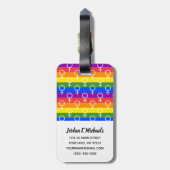 Vrouw Symbool regenboogpatroon Bagagelabel (Achterkant verticaal)