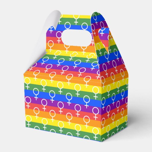 Vrouw Symbool regenboogpatroon Bedankdoosjes (Achterkant)