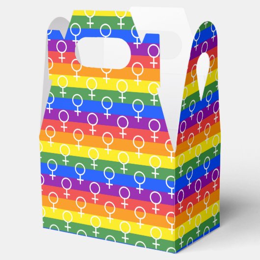 Vrouw Symbool regenboogpatroon Bedankdoosjes (Geopend)