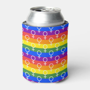 Vrouw Symbool regenboogpatroon Blikjeskoeler