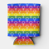 Vrouw Symbool regenboogpatroon Blikjeskoeler (Voorkant)
