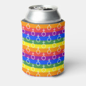 Vrouw Symbool regenboogpatroon Blikjeskoeler (Blikje Achterkant)