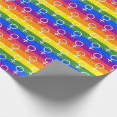 Vrouw Symbool regenboogpatroon Cadeaupapier (Hoek)