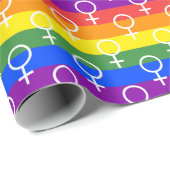Vrouw Symbool regenboogpatroon Cadeaupapier (Rol Hoek)