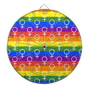 Vrouw Symbool regenboogpatroon Dartbord