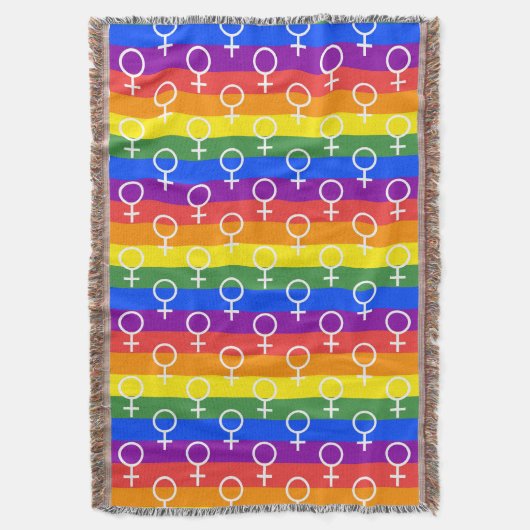Vrouw Symbool regenboogpatroon Deken (Voorkant Verticaal)