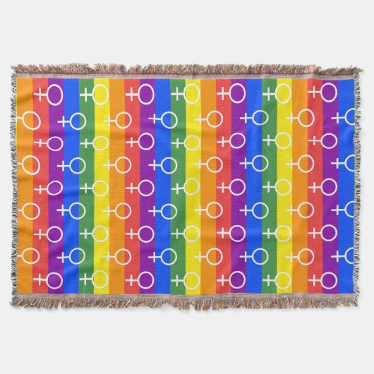 Vrouw Symbool regenboogpatroon Deken (Voorkant)